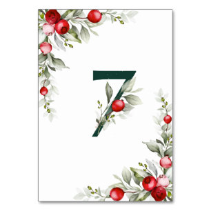 Weihnachten Botanischer Tisch 7 Hochzeitsstimmung  Tischnummer