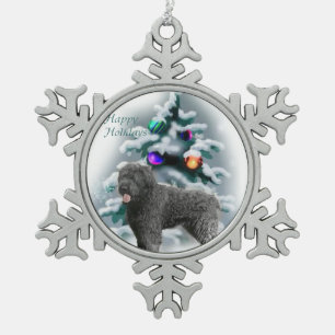 Weihnachten Bouvier DES Flandres Schneeflocken Zinn-Ornament