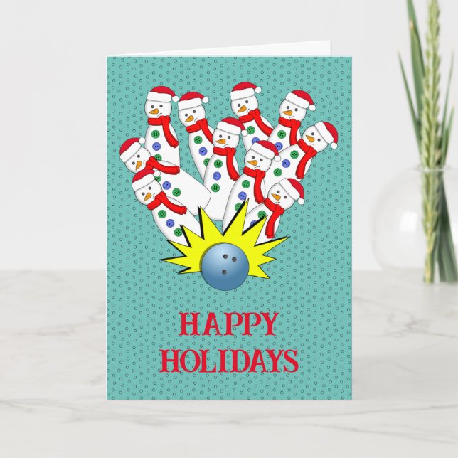 Weihnachten Bowling Snowmen... Streit! Weihnachtsk (Vorderseite)