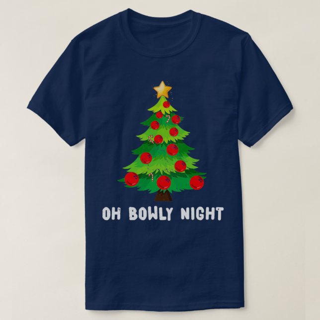 Weihnachten Bowling Xmas Tree Sport T T-Shirt (Design vorne)