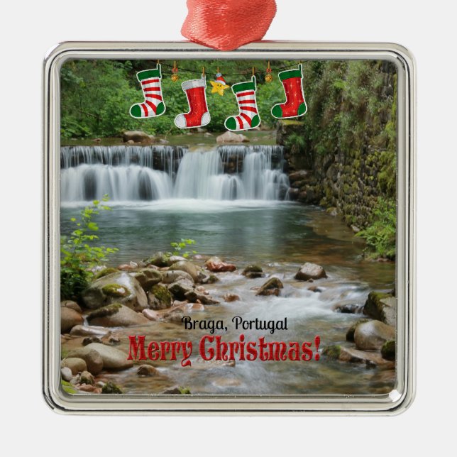 Weihnachten, Braga, Portugal Ornament Aus Metall (Vorne)