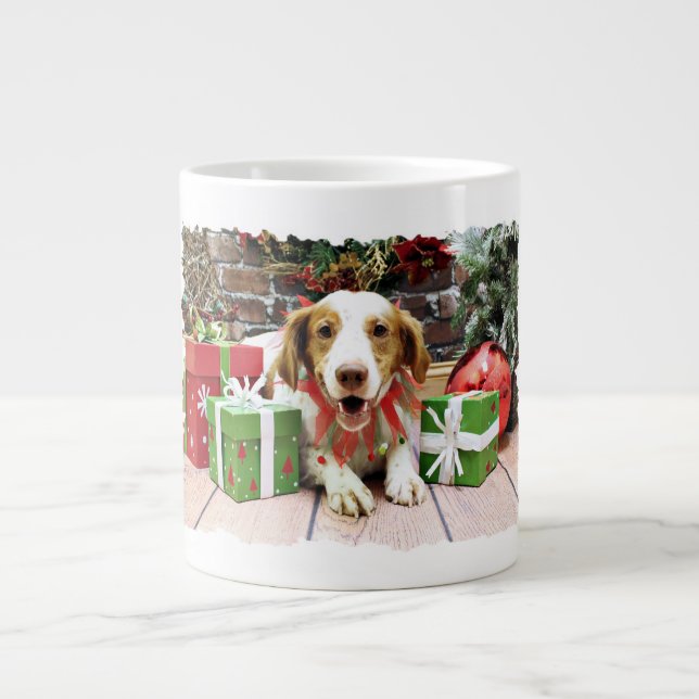 Weihnachten - Bretagne Spaniel - Kinnick Jumbo-Tasse (Vorderseite)