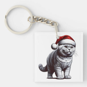 Weihnachten Britische Kurzhaarkatze, Weihnachten W Schlüsselanhänger
