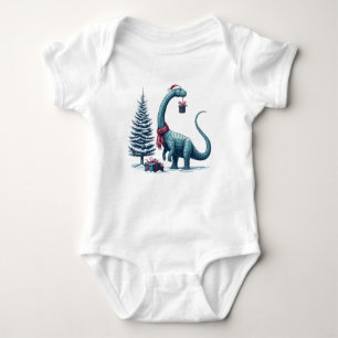Weihnachten Brontosaurus dinosaurier Baby Strampler