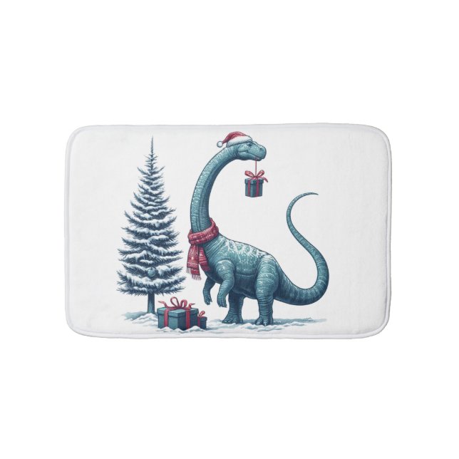 Weihnachten Brontosaurus dinosaurier Badematte (Vorderseite)