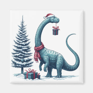 Weihnachten Brontosaurus dinosaurier Magnet