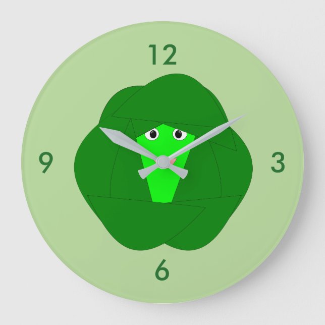 Weihnachten Brüssel Sprout Wall Clock Große Wanduhr (Vorderseite)