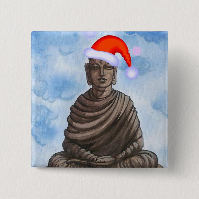 Weihnachten Buddha! Button (Vorderseite)