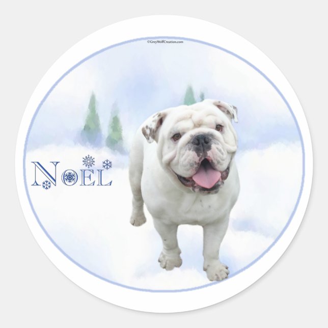Weihnachten Bulldog Stickers (Vorderseite)