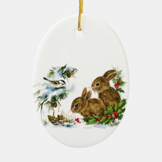 Weihnachten Bunnies Keramikornament