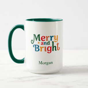 Weihnachten Bunt fröhlich und hell Personalisiert Tasse