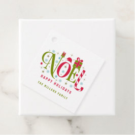Weihnachten bunt und lustig Typografie zurücktrete Geschenkanhänger