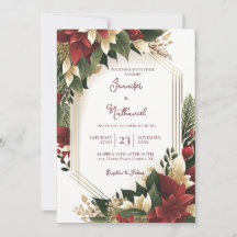 Weihnachten Burgunder Gold Floral Weihnachtsstern