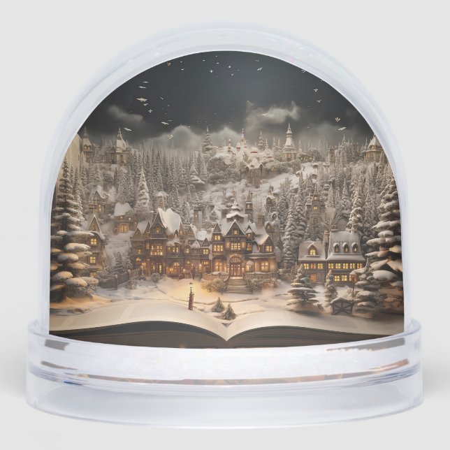 Weihnachten Candlelit Storybook Bergdorf Schneekugeln (Vorderseite)