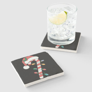 Weihnachten Candy Cane Weihnachtsmann Xmas Kinder  Steinuntersetzer