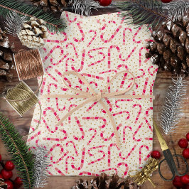 Weihnachten-Candy Canes-Red und rosa Cream texturi Geschenkpapier Set
