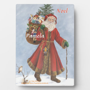 Weihnachten, Cane und Geschenke im Schnee Fotoplatte