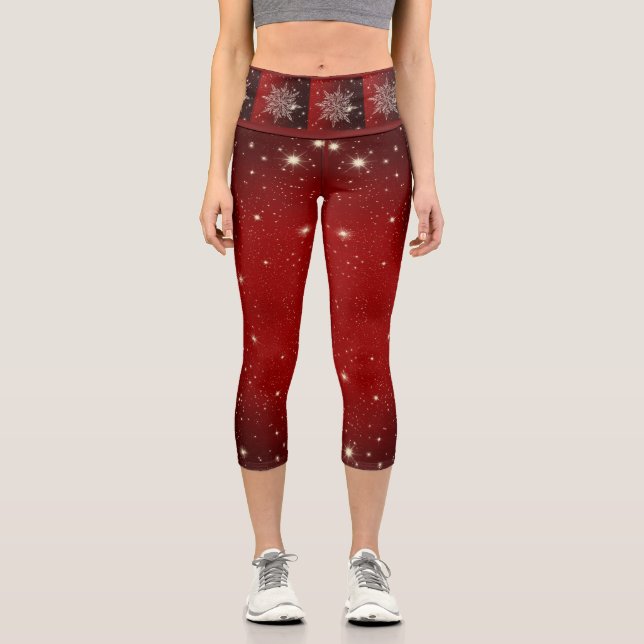 Weihnachten Capri Leggings (Vorderseite)