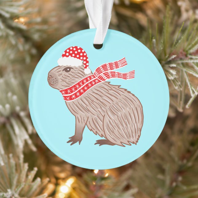 Weihnachten Capybara Funny Animal Lovers Ornament (Baum)