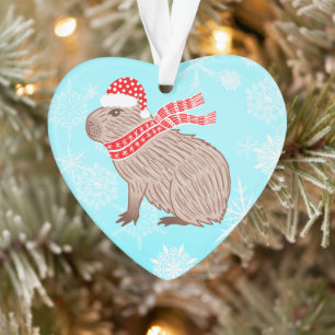 Weihnachten Capybara Lover Funny Heart Shaped Ornament