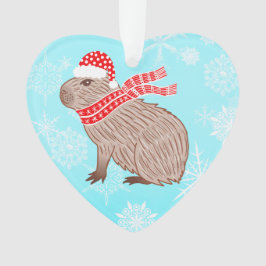 Weihnachten Capybara Lover Funny Heart Shaped Ornament