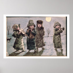 Weihnachten Caroling (w/c auf Papier) Poster
