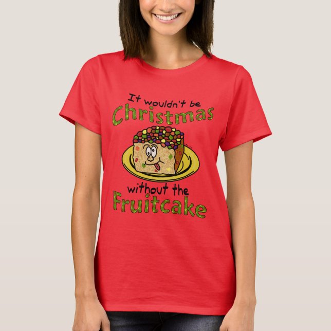 Weihnachten Cartoon Fruitcake T-Shirt (Vorderseite)