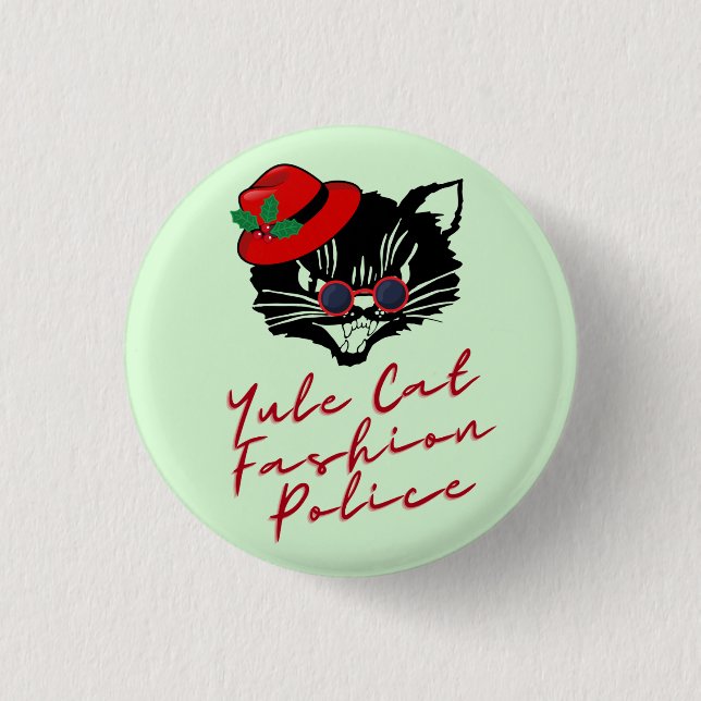 Weihnachten Cat Fashion Police Button (Vorderseite)