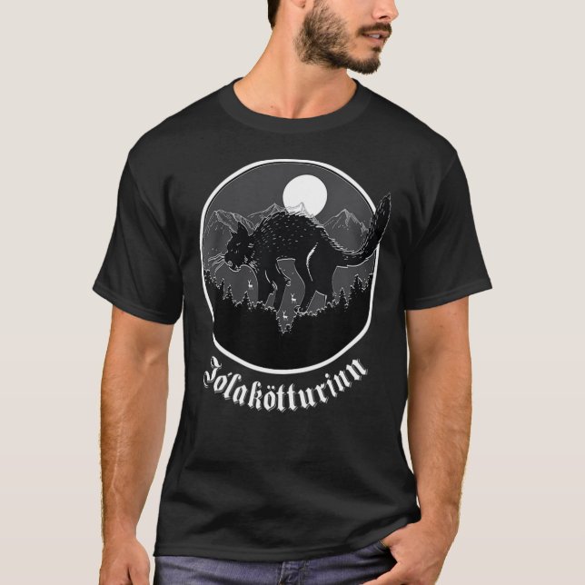 Weihnachten Cat Icelandic Folklore T-Shirt (Vorderseite)