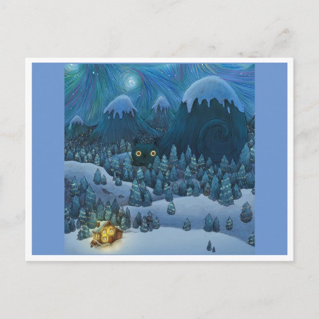 Weihnachten Cat Postkarte (Vorderseite)