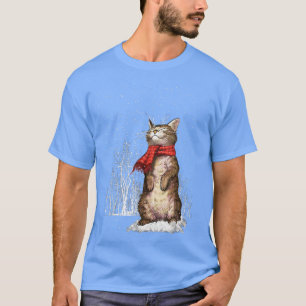 Weihnachten Cat Scaro Snowflakes Tabby T-Shirt