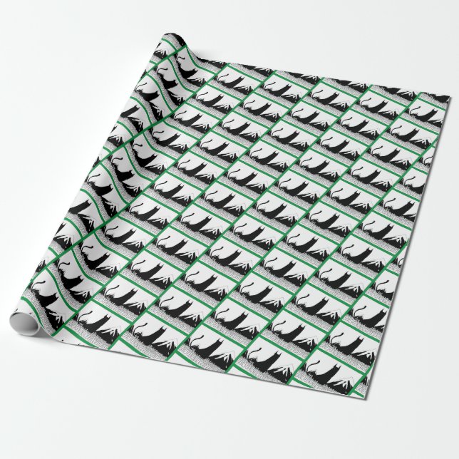 Weihnachten Cat Wrapping Paper Geschenkpapier (Ungerollt)