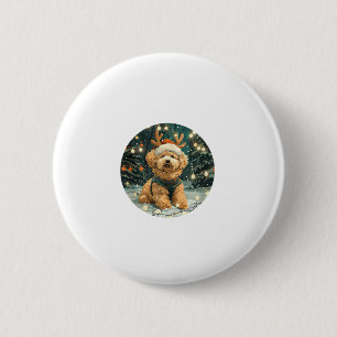 Weihnachten Cavapoo Rentierhunde Weihnachtsmannmüt Button