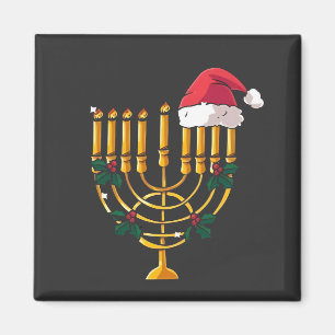 Weihnachten Chanukka jüdisch Santa Menora Magnet