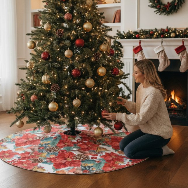 Weihnachten Chic Modernes festliches Wasserfarbens Polyester Weihnachtsbaumdecke (Von Creator hochgeladen)