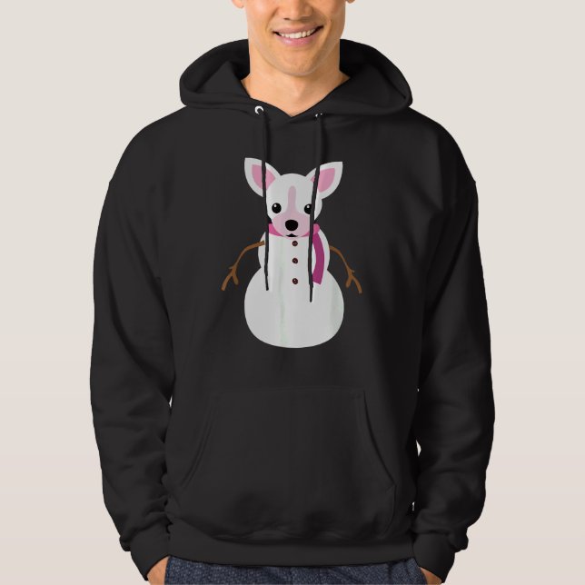 Weihnachten Chihuahua Chihuahua Snowman Weihnachte Hoodie (Vorderseite)