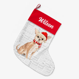 Weihnachten Chihuahua mit Hundes Namen Großer Weihnachtsstrumpf