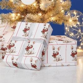 Weihnachten Chihuahua mit Kariertem Scarf Geschenkpapier