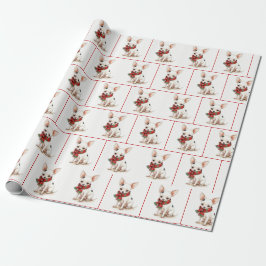 Weihnachten Chihuahua mit Kariertem Scarf Geschenkpapier