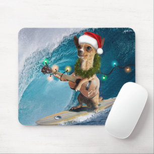 Weihnachten Chihuahua Surfing Mousepad
