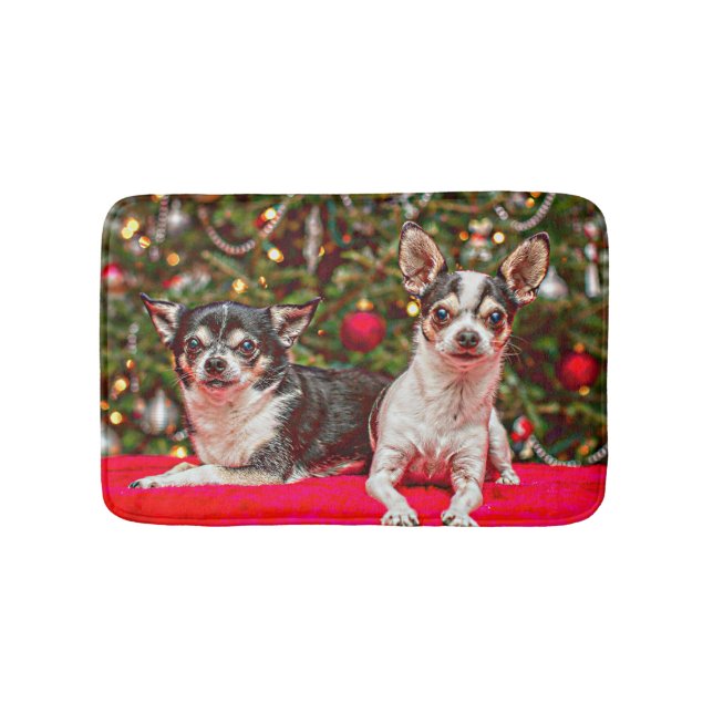 Weihnachten Chihuahuas Badematte (Vorderseite)