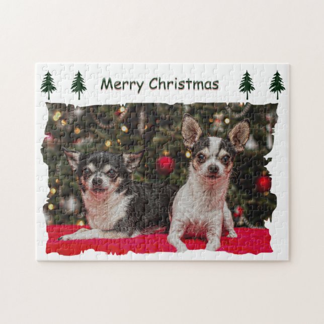 Weihnachten Chihuahuas Puzzle (Horizontal)