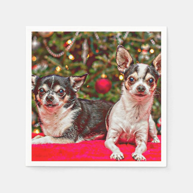 Weihnachten Chihuahuas Serviette (Vorderseite)