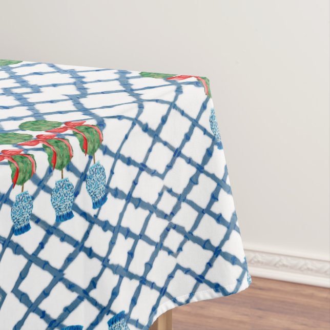 Weihnachten Chinoiserie Bamboo Topiaries Tischdecke (Beispiel)