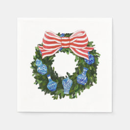 Weihnachten Chinoiserie Wreath, Ginger Jar Holiday Serviette