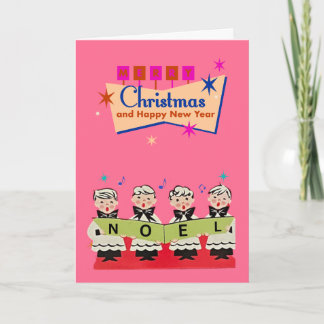 Weihnachten Chor Jungs Mitte des Jahrhunderts Pink Karte