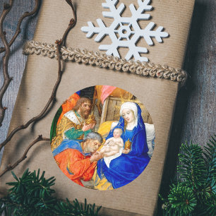 Weihnachten Christi Geburt Epiphanie Drei Könige Runder Aufkleber
