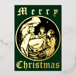Weihnachten Christi Geburt Vintage 1915 Folien Feiertagskarte