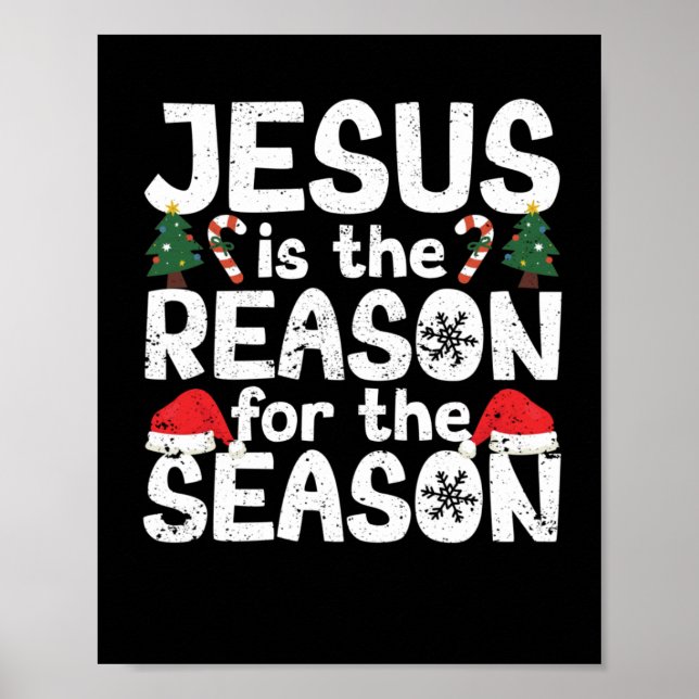 Weihnachten Christlich Jesus ist der Grund Poster (Vorne)