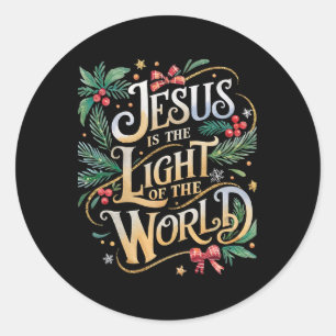 Weihnachten Christliche Krippe Geschenke Jesus Ist Runder Aufkleber